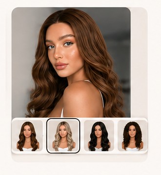 Shopper picks a hairstyle from the catalogue